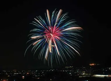 Fireworks over the Uji River