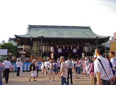 El santuario Tenmangu durante el Tenjin Matsuri.