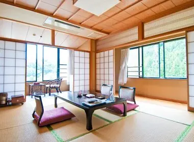L'intérieur d'un ryokan au Japon.