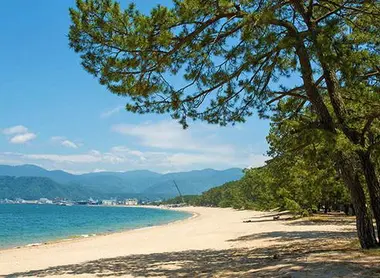 Spiaggia Suisho-hama, particolarmente famosa per la sua sabbia, "Nakisuna" la sabbia canto.