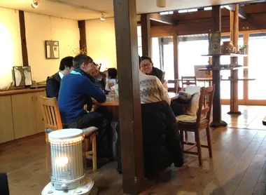 L'intérieur du café-restaurant Bon On Shya, à Kôyasan.