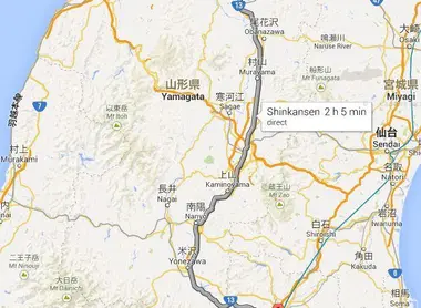 Itinerario tra Fukushima e Shinjo.