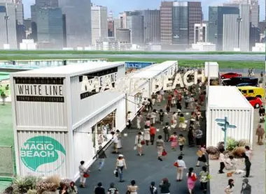 Les magasins-containers de Magic Beach