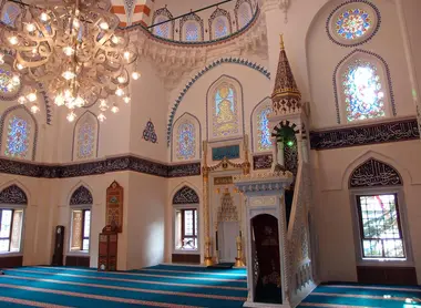 Inside the Tokyo Camii mosque, the largest in Japan.