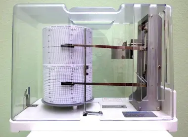 A seismogram, the unit for measuring the intensity of an earthquake.