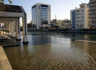 Shinmachi the river in the heart of Tokushima