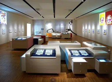 The Doraemon museum offers numerous boards of famous manga Fujiko F. Fujio designed by.