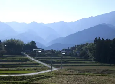 The Magome Pass (800 m) in the Kiso Valley.