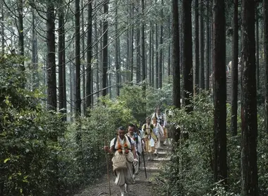 Pilger auf dem heiligen Pilgerweg Kumano kodô Pilger auf dem heiligen Pilgerweg Kumano kodô