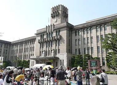 Con regularidad el ayuntamiento de Kyoto ve manifestaciones su esplanada.  Con regularidad el ayuntamiento de Kyoto ve manifestaciones su esplanada.