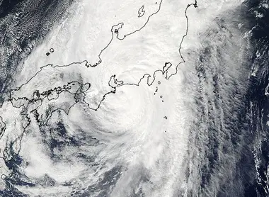 Une image satellite d'un typhon Une image satellite d'un typhon