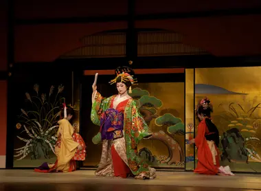 Spectacle des "oiran" (courtisanes). Spectacle des "oiran" (courtisanes).