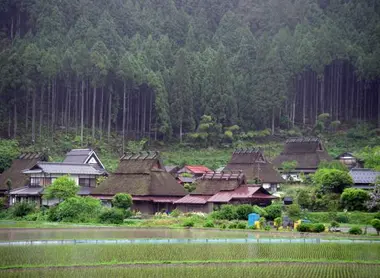 A Kayabuki no Sato on a la vraie sensation d'une communauté villageoise japonaise perdue au milieu des rizières. A Kayabuki no Sato on a la vraie sensation d'une communauté villageoise japonaise perdue au milieu des rizières.