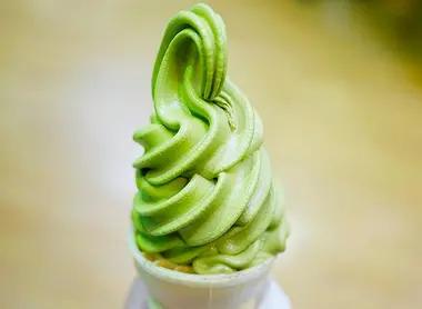 La fameuse glace italienne au thé matcha. La fameuse glace italienne au thé matcha.