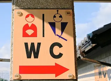 Une panneau de toilettes au Japon Une panneau de toilettes au Japon