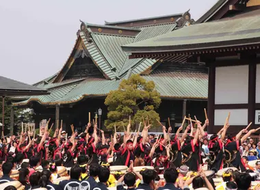 Les joueurs de Taiko au Narita Taiko Matsuri.