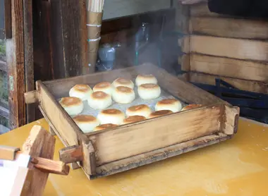 Gohei mochi, the rice cakes from Magome