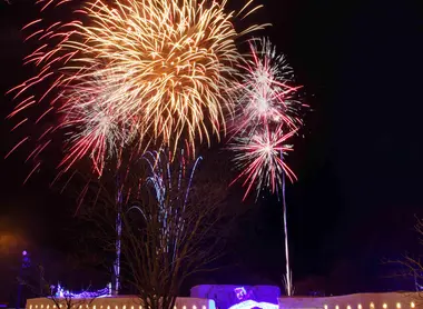 Le feu d'artifice durant le Towadako Winter Story
