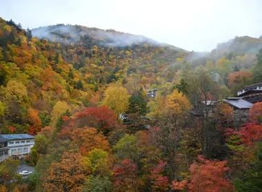 Quand Shirahone onsen revêt ses couleurs d'automne