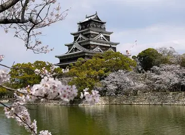 Parc du château d'Hiroshima : endroit idéal pour le hanami entre amis