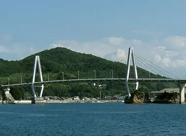 Le grand pont de Yuge, sur l'archipel de Kamijima Le grand pont de Yuge, sur l'archipel de Kamijima