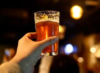 The beer gardens in Tokyo.