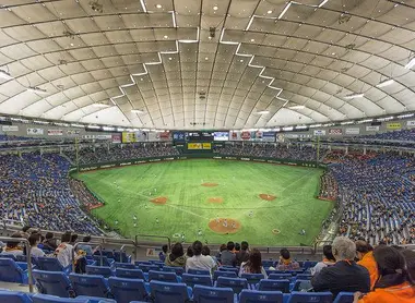 Match de baseball de la ligue professionnelle japonaise, au stade Tokyo Dome