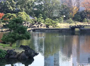 Le jardin Kyu Shiba Rikyu peut s'admirer à toutes les saisons