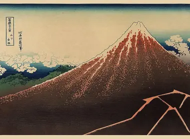 L'orage sous le sommet du Mont Fuji