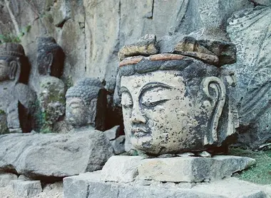 Détail d'un bouddha d'Usuki Détail d'un bouddha d'Usuki