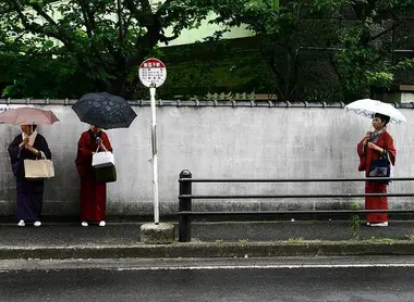 Jour de pluie lors de la saison du tsuyu au Japon Jour de pluie lors de la saison du tsuyu au Japon