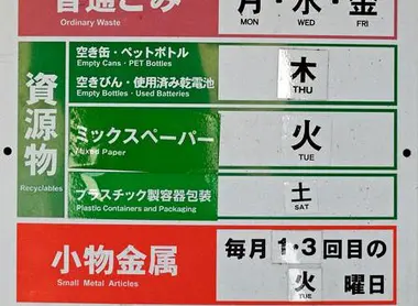 Exemple d'affiche renseignant les jours des ramassage des différents déchets Exemple d'affiche renseignant les jours des ramassage des différents déchets