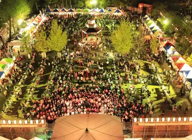 Vue aérienne du festival du saké qui a lieu à Saijo (Higashi-hiroshima) Vue aérienne du festival du saké qui a lieu à Saijo (Higashi-hiroshima)