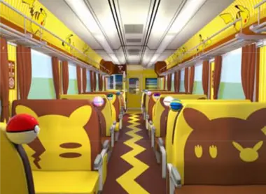 L'intérieur du nouveau train Pokémon, aux couleurs de Pikachu ! L'intérieur du nouveau train Pokémon, aux couleurs de Pikachu !