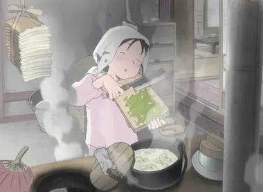 Suzu usa su creatividad para alimentar a su familia durante la guerra. Suzu usa su creatividad para alimentar a su familia durante la guerra.