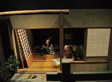 Hokusai dans son atelier avec sa fille O-Ei