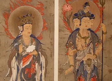 Shakuten (Śakra) à gauche et Bonten (Brahma) à droite Shakuten (Śakra) à gauche et Bonten (Brahma) à droite