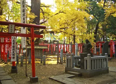 Le temple Kishimojin en automne Le ginkgo biloba en habit d'automne, jaune flamboyant au centre du temple.
