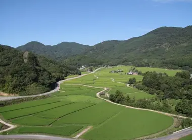 Le paysage du domaine de Tashibunosho, dans la péninsule de Kunisaki Le paysage du domaine de Tashibunosho, dans la péninsule de Kunisaki