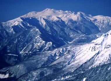 Le mont Norikura vu depuis le mont Hotaka en hiver
