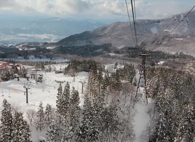 Vue du domaine skiable de Zao depuis un téléphérique Vue du domaine skiable de Zao depuis un téléphérique