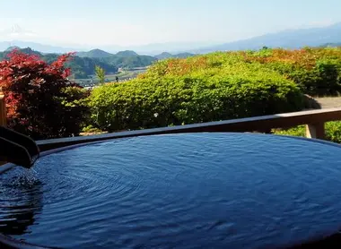 Hotel onsen avec vue sur le Mont Fuji