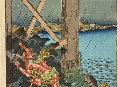 Edo_meisho_dōke_zukushi,_Ryōgoku_no_yūdachi