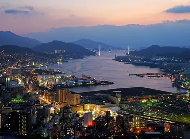 Vista aérea del puerto de Nagasaki