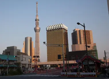La Skytree vue depuis Asakusa La Skytree vue depuis Asakusa