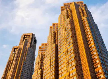 Tokyo Metropolitan Government Building, Tochō, at sunset
