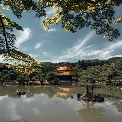 Pond in front of Kinkakuji Temple, Kyoto