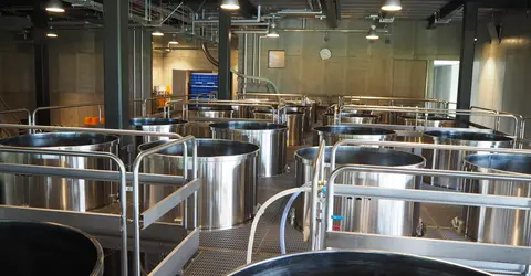 Brewing vats at the Iwa 5 Brewery Brewing vats at the Iwa 5 Brewery