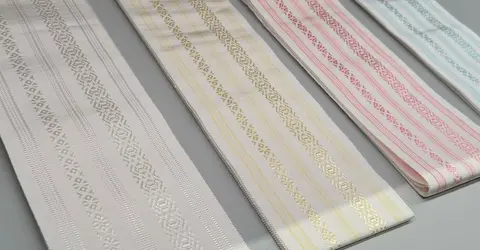 Obi belts made out of silk Hakata-Ori fabric