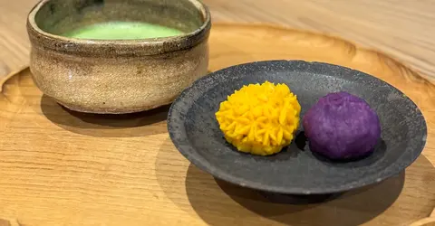 Matcha and daifuku at ONN in Kyoto